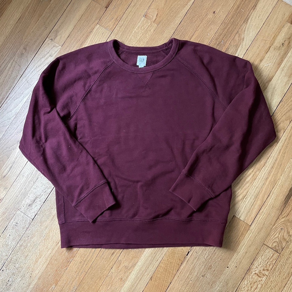 GAP Men’s Sz L Burgundy Crewneck Sweatshirt